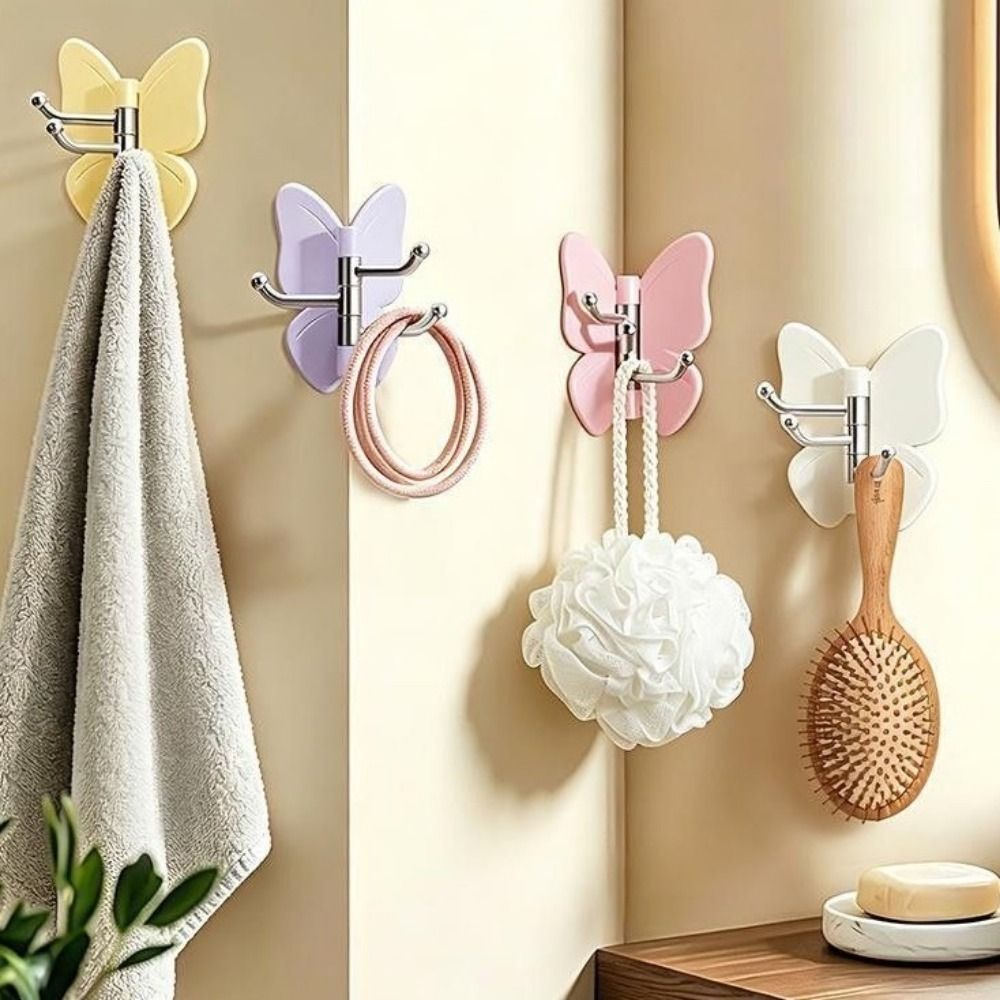 Wall Anchor Plastic - 4PCS Plastic Rotating Butterfly Wall Hooks