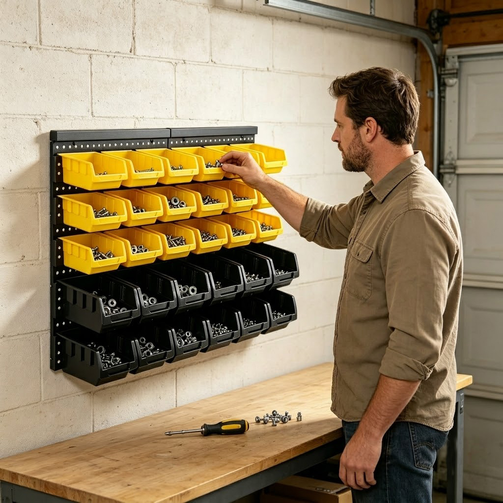 Wall Mounted Storage Bins Orga - Home Improvement Binford Tools recension och pris