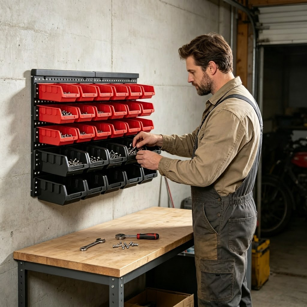 Wall Mounted Storage Bins Orga - Home Improvement Binford Tools recension och pris