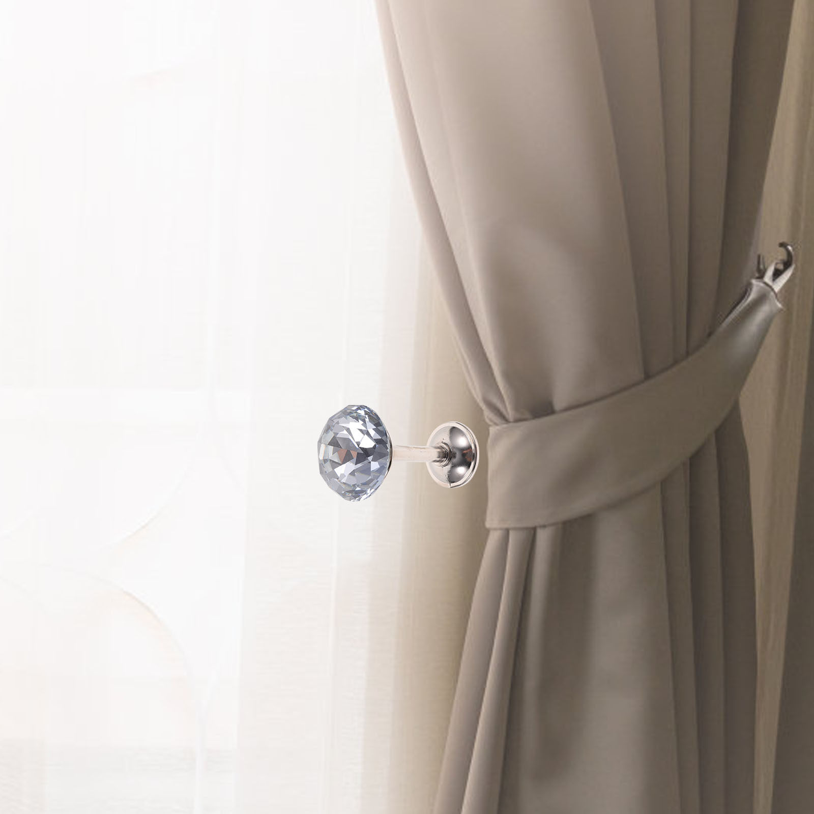 2Pcs Silver Curtains Tiebacks  - Wall Anchor Plastic recension och pris